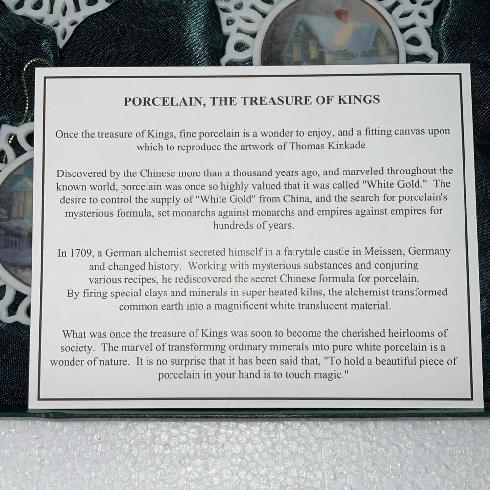 Thomas Kinkade Blessings of Christmas Ornaments Limited Edition Porcelain Set